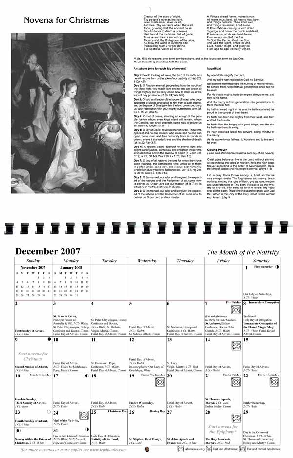 December 2007 calendar spread