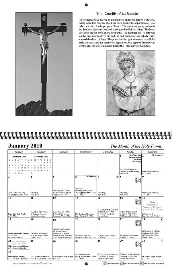 calendar 2010: January spread Canadian version