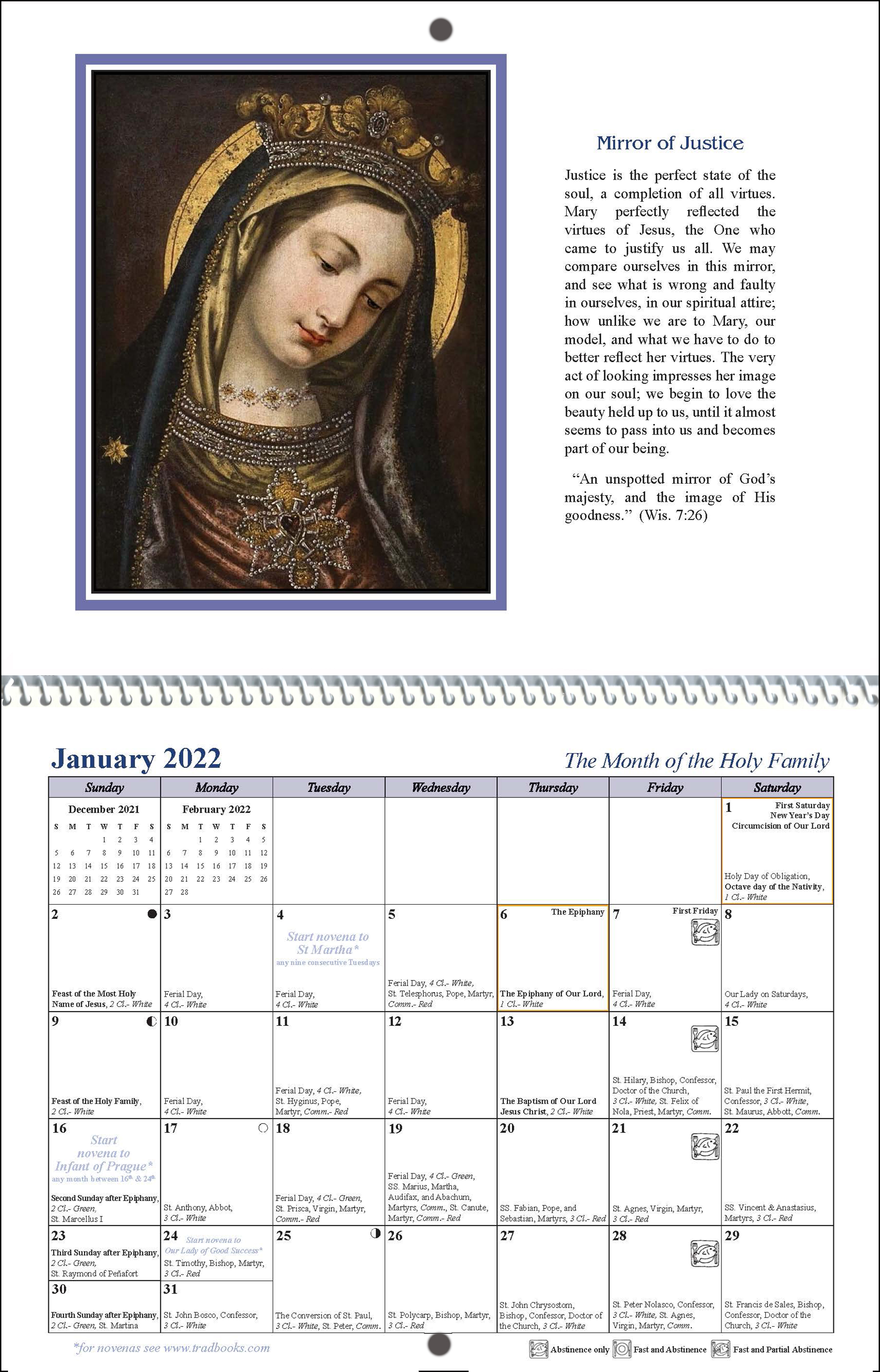 calendar The Holy Crucifix December spread in colour