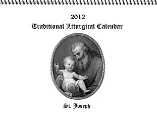 2012 Traditional Liturgical Calendar