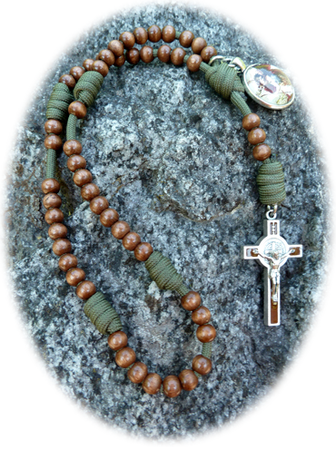 Wooden bead manly rosary