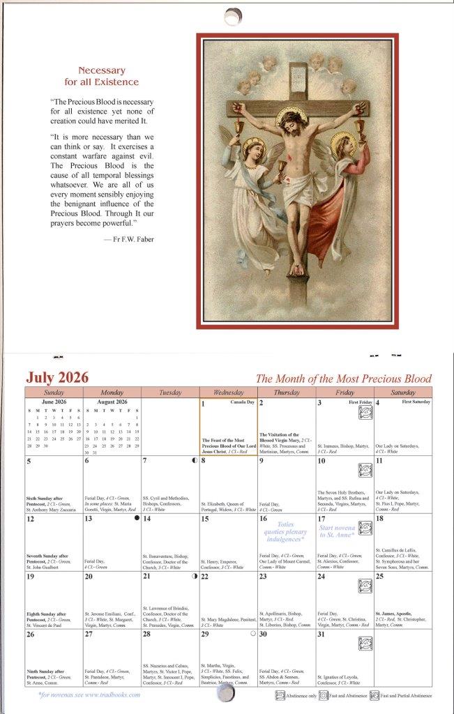 Sacred Heart and Precious Blood of Jesus Planner size